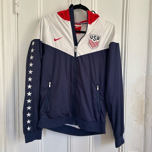 Nike USA Windrunner Soccer Jacket - Navy White Red  AJ6519-410 Size Small - Picture 1 of 5